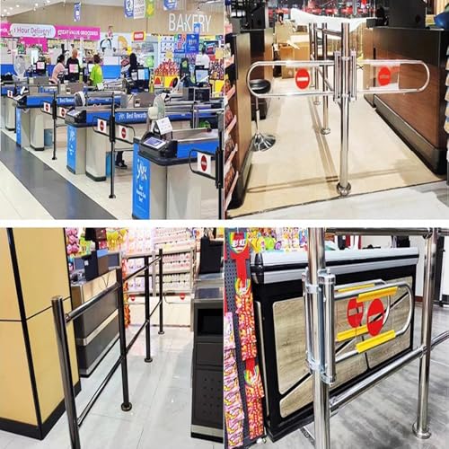 Puerta oscilante de cierre automático, barrera de seguridad con resorte para almacenes, centros comerciales y entradas, puerta de seguridad de metal para una mayor protección