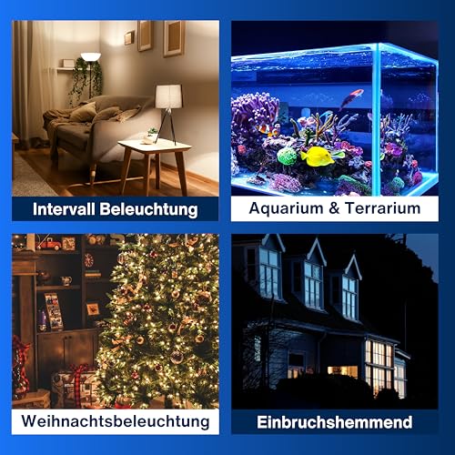 REV Zeitschaltuhr Steckdose – 24h Format, 96 Zeiten a 15min – mechanischer Timer Steckdose, 230VAC, max. 16A/3680W, anthrazit