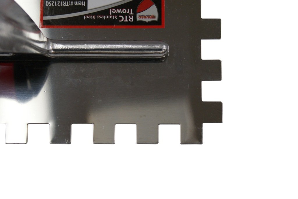 OX Tools 1/2 X 1/2 X 1/2 Square Notch Trowel – Stainless Steel, Tempered Blade, 11” X 4-3/4” – Comfort Grip For Tile Adhesive & Mortar