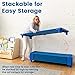 ECR4Kids Stackable Kiddie Cot, Assembled, Toddler Size, Classroom Furniture, Blue, 5-Pack