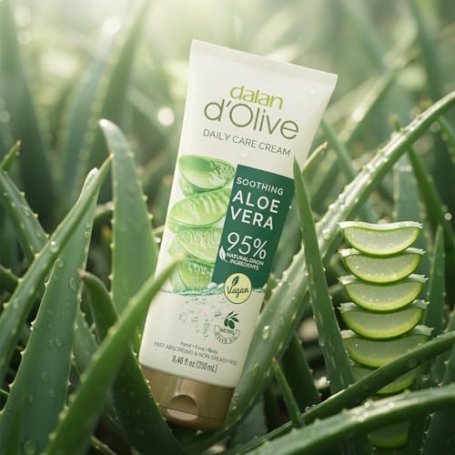 Dalan d'Olive Crème pour les mains et le corps à l'aloe vera - 250 ml - 95 % d'ingrédients naturels - Soin hydratant végétalien
