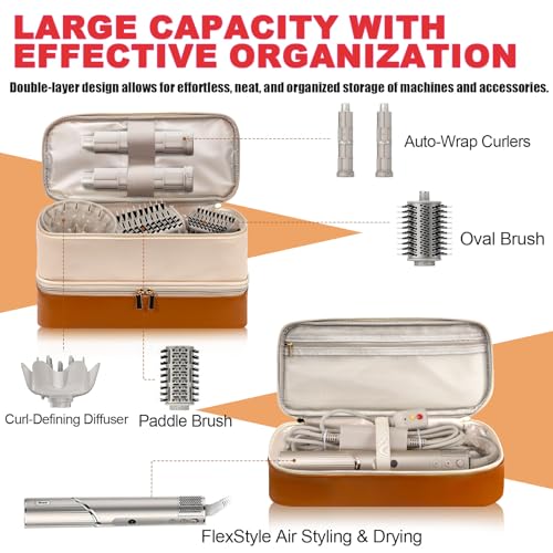 Travel Carrying Case for Hair Dryer Shark Flexstyle FlexFusion Airwrap Brush Double Layer Storage Bag Hair Accessories Tools Storage Case for Revlon Hairdryer Styler/Shark SpeedStyle Organizer Bag - Image 4