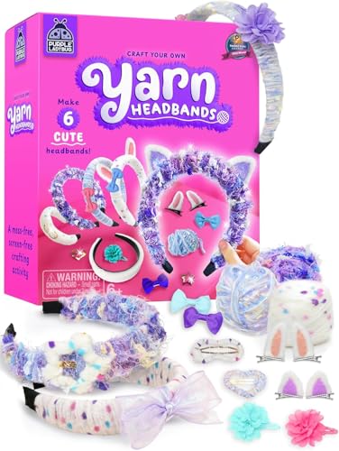 PURPLE LADYBUG Yarn Headbands for Girls - Great 5 Year Old Girl Gifts Fun 7 Year Old Girl Birthday Gifts Idea Girls Hair Accessories Arts and Crafts for Kids Ages 6-8 Make Your Own Kids Headbands