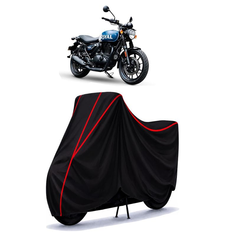 Image of Hunter Water Resistant Bike Cover for All Motorcycles & Scooters | Heavy Duty Premium Taffeta Fabric | UV Protection, Dustproof, Scratchproof | All Weather Two Wheeler Body Cover with Elastic Bottom