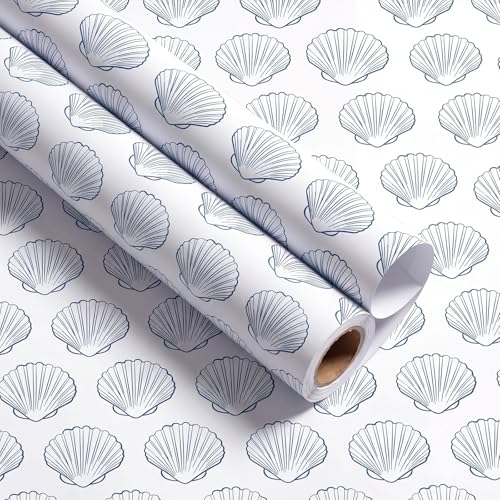 Colarr Coastal Shell Peel and Stick Wallpaper 17'' x 118'' Contact Paper