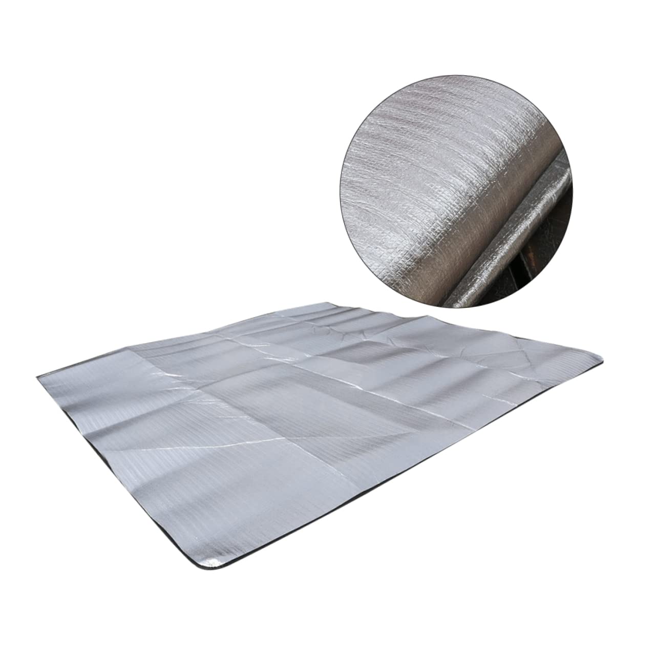 Esterilla de Camping 200x200 Cm 2,5 Mm Aluminio Portátil Aislante para Picnic y Actividades al Aire Libre con Bolsa Ligera y Cálida para Senderismo y Playa