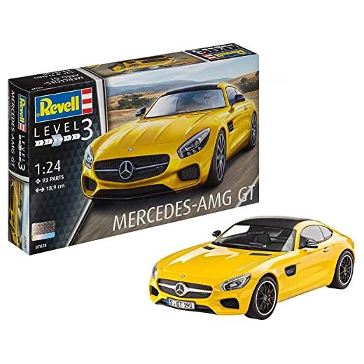 Revell Mercedes AMG GT Escala 1/24-Revell RE07028, Color Amarillo, 18,9 cm de Largo (07028)