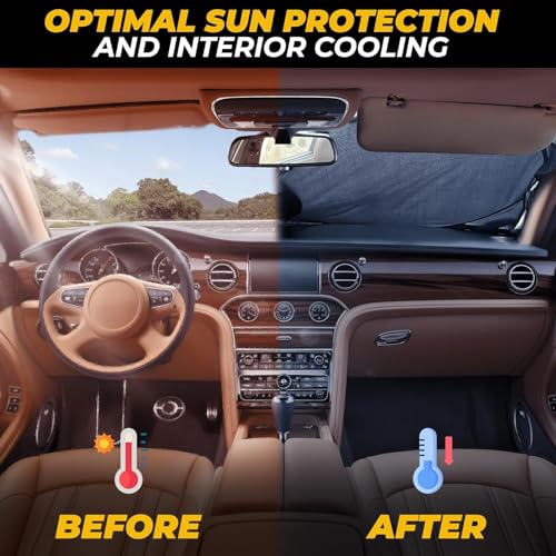 Autovir Windshield Sun Shade, 2017-2026 Tesla Model 3 & Y, 280T Visor Shade - Image 3