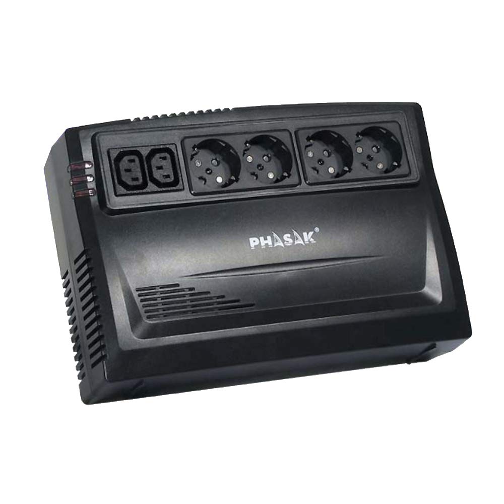 Phasak PH 9475 - Sistema de alimentación ininterrumpida (750 VA, IEC 320-C14, RJ 45, USB, SCHUKO)