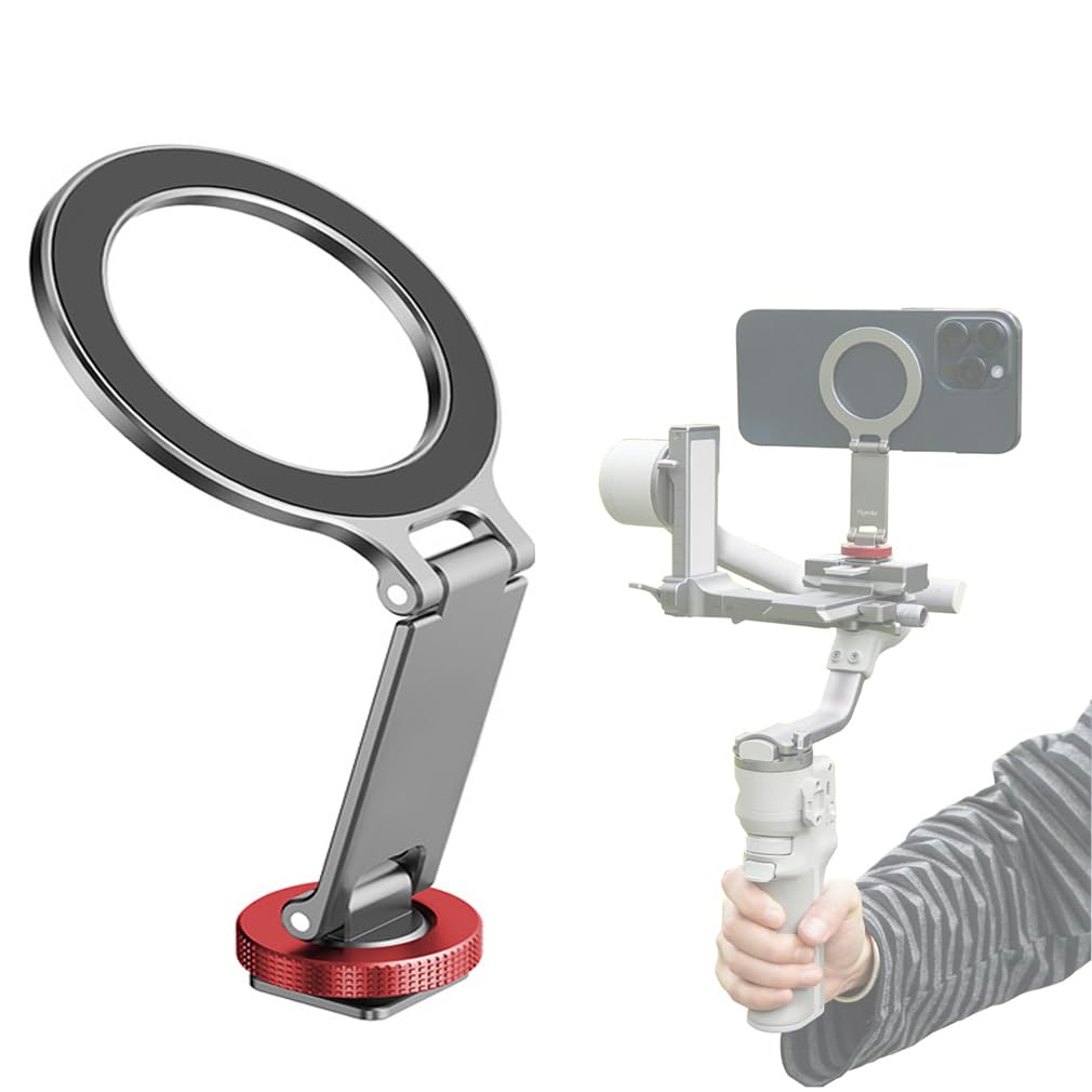 REVHQ Cold Shoe Phone Mount Holder, Tripod Mount for iPhone Magsafe Magnetic Hot Shoe Camera Adapter with 1/4