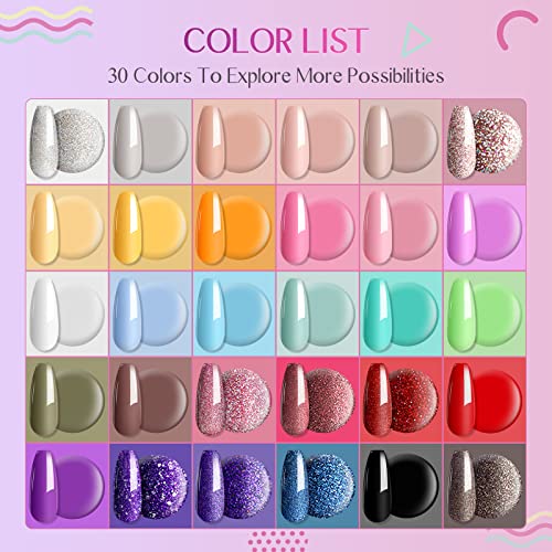Saviland Gel Nail Polish Kit - 33Pcs Gel Polish Kit Soak-Off U V Led Christmas Nail Art Starter French Manicure Kit With Gel Foundation Base, No Wipe Glossy & Matte Gel Top Gel Beauty Gift For Girls #TOP1
