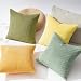 Topfinel Decorative Throw Pillow Covers 18x18 Inches Set of 4,Striped Corduroy Sage Green Yellow Color-Clash Design Cushion Cover,Pillow Case for Bedroom Couch Sofa Living Room,Summer Home Decor