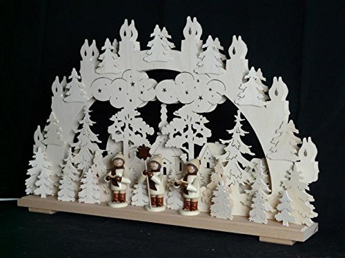 Lit électrique de voûte de Noël en bois brut 70x43cm décoratif