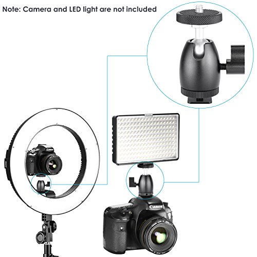 Image of Neewer 14-inch 50W 5500K Camera Ring Light and Light Stand Lighting Kit - Dimmable Fluorescent Ring Light and 6.5 feet Light Stand with Ball Head Hotshoe Adapter for Camera Photo Studio YouTube Video
