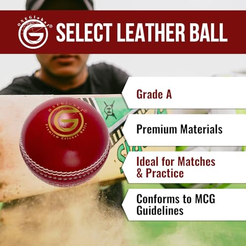 ONEGlobal Select Leather Cricket Ball | 100% Handcrafted, 156g - 5.5oz, 4-Piece Construction | Ideal for T20, Net Practice, Training etc. - Image 6