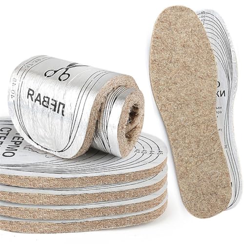 Plantillas de fieltro de lana, 3 pares cortables, absorbentes