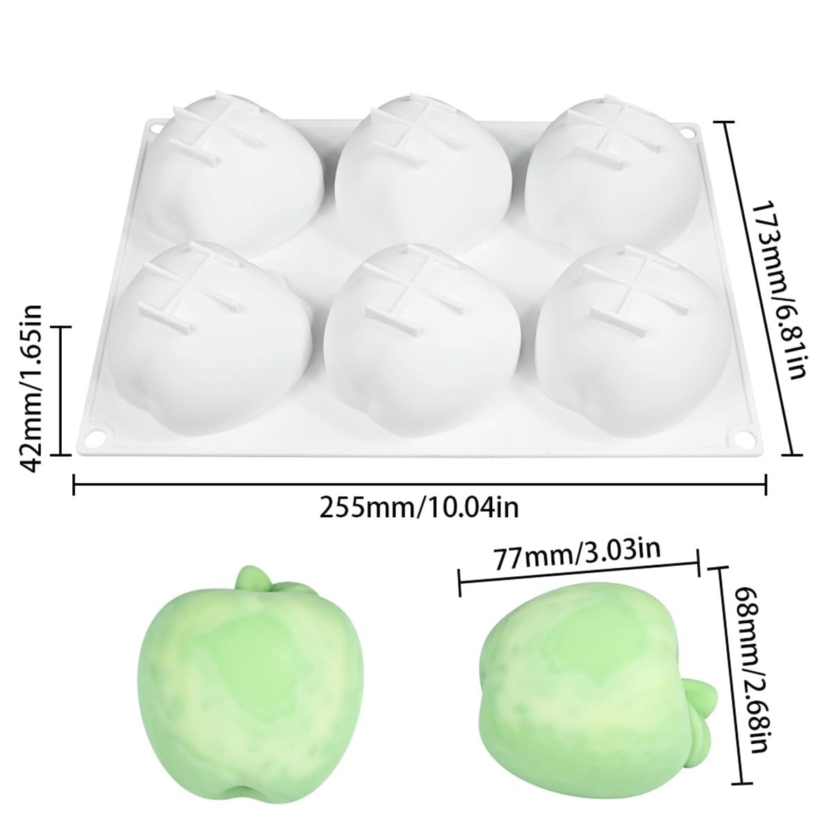 Moules 3D en silicone pour gâteau mousse, moule de cuisson anti-adhésif de qualité alimentaire pour dessert français, fondant, pâtisserie et chocolat (G_ pomme)