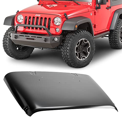 AccuPart Replacement Hood - Fits Jeep Wrangler JK 2013-2018 2-Door & 4-Door - Unpainted Jeep JK Hood Replaces #68170741AC #68002350AA
