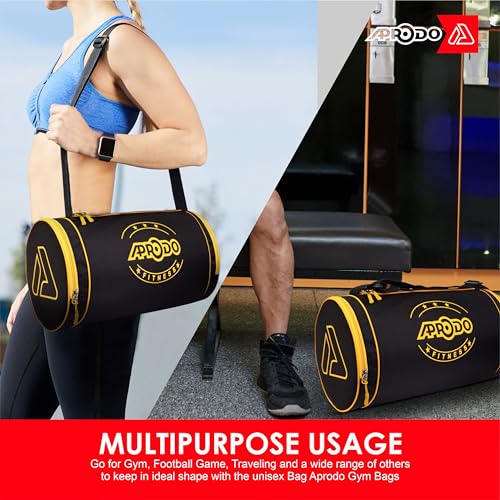 Image of APRODO Polyester PU Coated Sports Duffle /Shoulder /Gym Bag for Men & Women, 23L (18 x 9 x 9) Inch