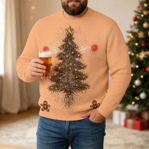 Chest Hair Christmas Tree Print Jumper, alternative view 1