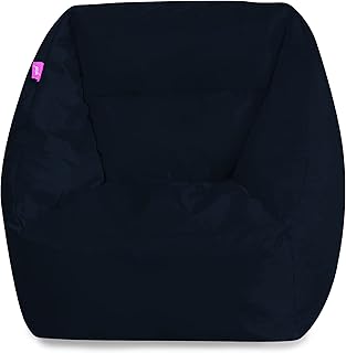 Posh Creations Structured Comfy Bean Bag Chair for Gaming, Reading, & Watching TV, Coronado Chair, Microsuede - Navy, Microsuede - Navy Blue