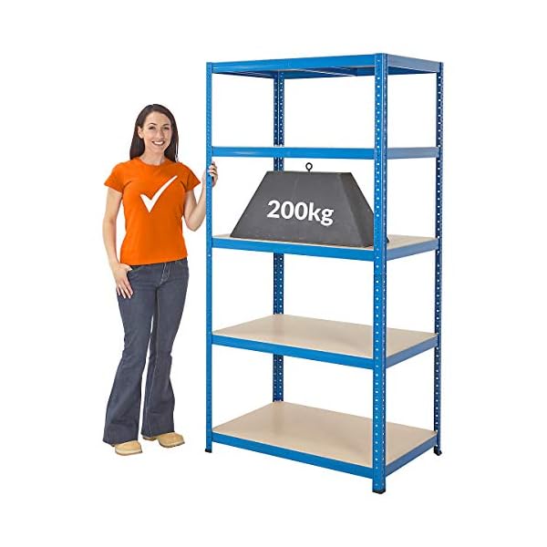 Certeo Mega Deal | Set aus 1x Werkbank (Tiefe 60 cm) und 2X Schwerlastregal (Tiefe 60 cm) | Metallregal Kellerregal… – Bild 6