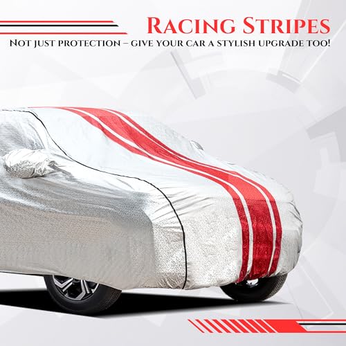 Image of AYSHU Waterproof Car Cover for Hyundai New Creta | Mirror & Antenna Pocket | Anti-Scratch Soft Cotton Inner Layer | Triple Stitched | Heat Resistant Metallic Silver | All-Weather Protection