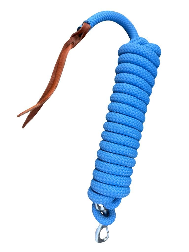 Equipride 14' Pack of 2 Poly Training Lead Rope with Leather Popper for Horses, 14 Foot Long and 5/8 inch Thick