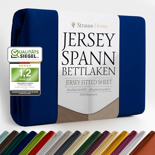 Strauss Home ® Jersey Spannbettlaken Spannbetttuch Bettlaken 100%...