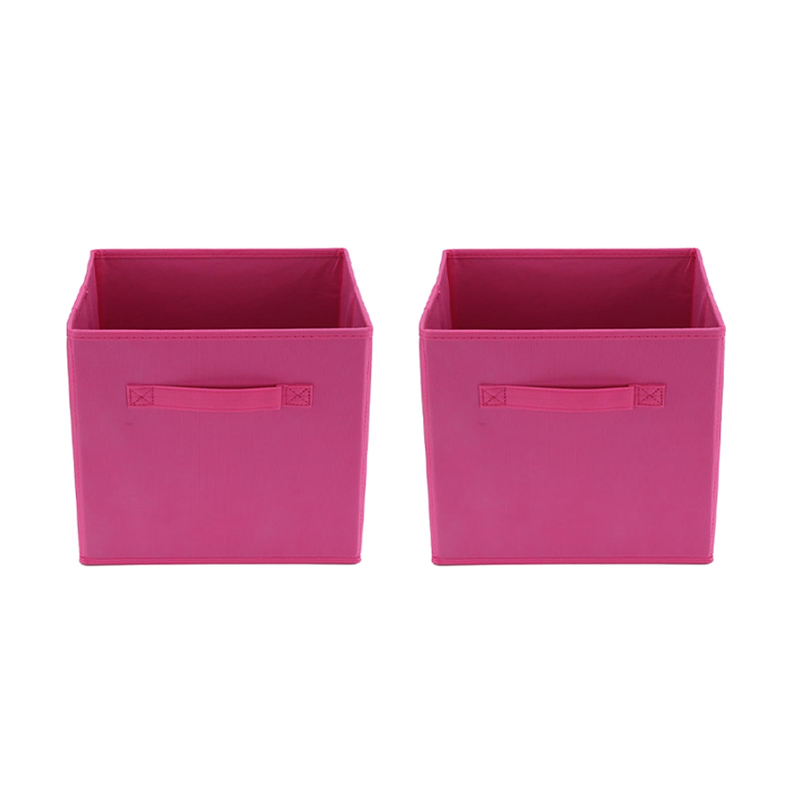 2pcs Cube Storage Box 27x27x28cm - Foldable Storage Box with Handles Storage Cubes for Home, Office & Nursery Organisation (Rose red)