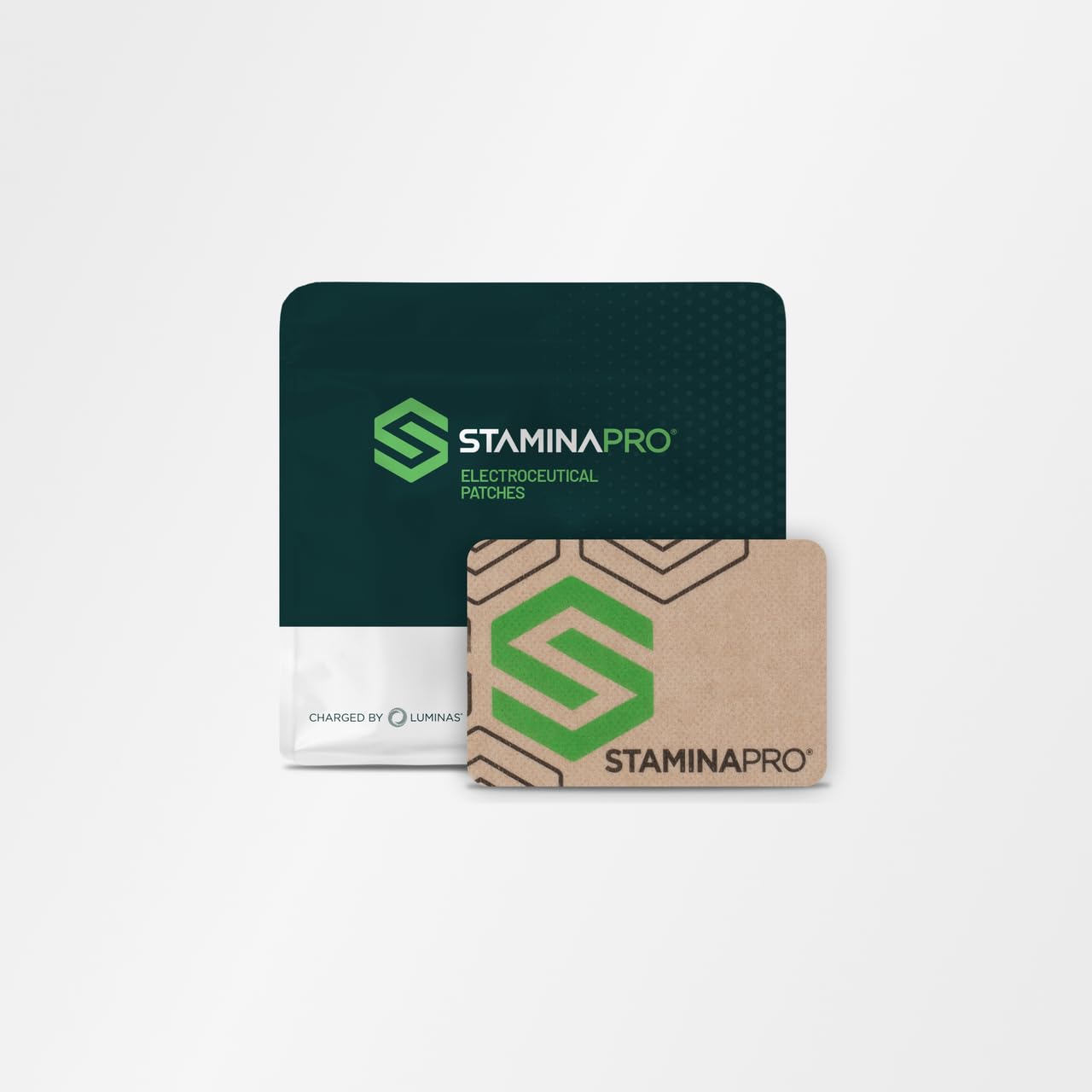 Parches grandes STAMINAPRO - Contiene: 24 parches grandes (7 x 10 cm), 6 toallitas para quitar adhesivos