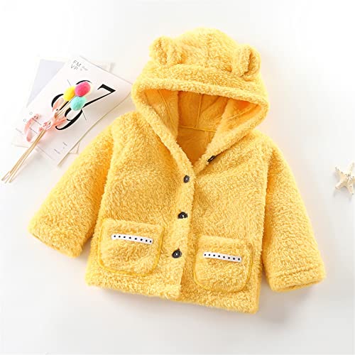 Kids 𝗣olar Fleece Jacket Hooded Single Breasted Windproof Coat Winter Warm 𝗕ear Outwear with Pocket2