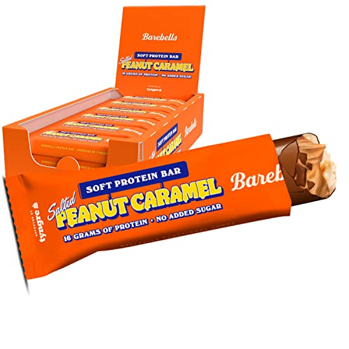 Barebells Soft Protein Bar | Låg sockerhalt proteinbar/proteinbar (Salted Peanut Caramel, 12 x 55 g)