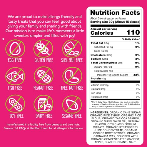 Yumearth ASINPPOSPRME23629 Organic Gluten Free Strawberry Licorice Snack Packs - Allergy Friendly, Gluten Free, Non-Gmo, Vegan thumb #2