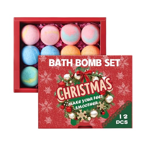 Christmas Bath Bomb Gift Set, 12 Pieces Luxury Salt Bath