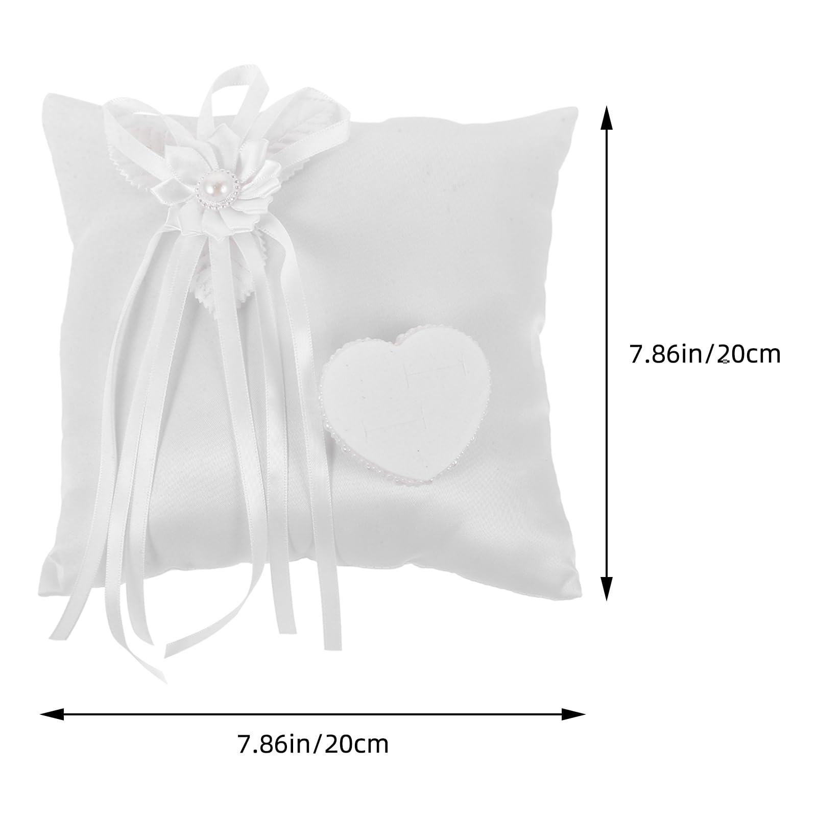 BESPORTBLE - Cuscino per anelli con anello quadrato, stile romantico, colore: bianco