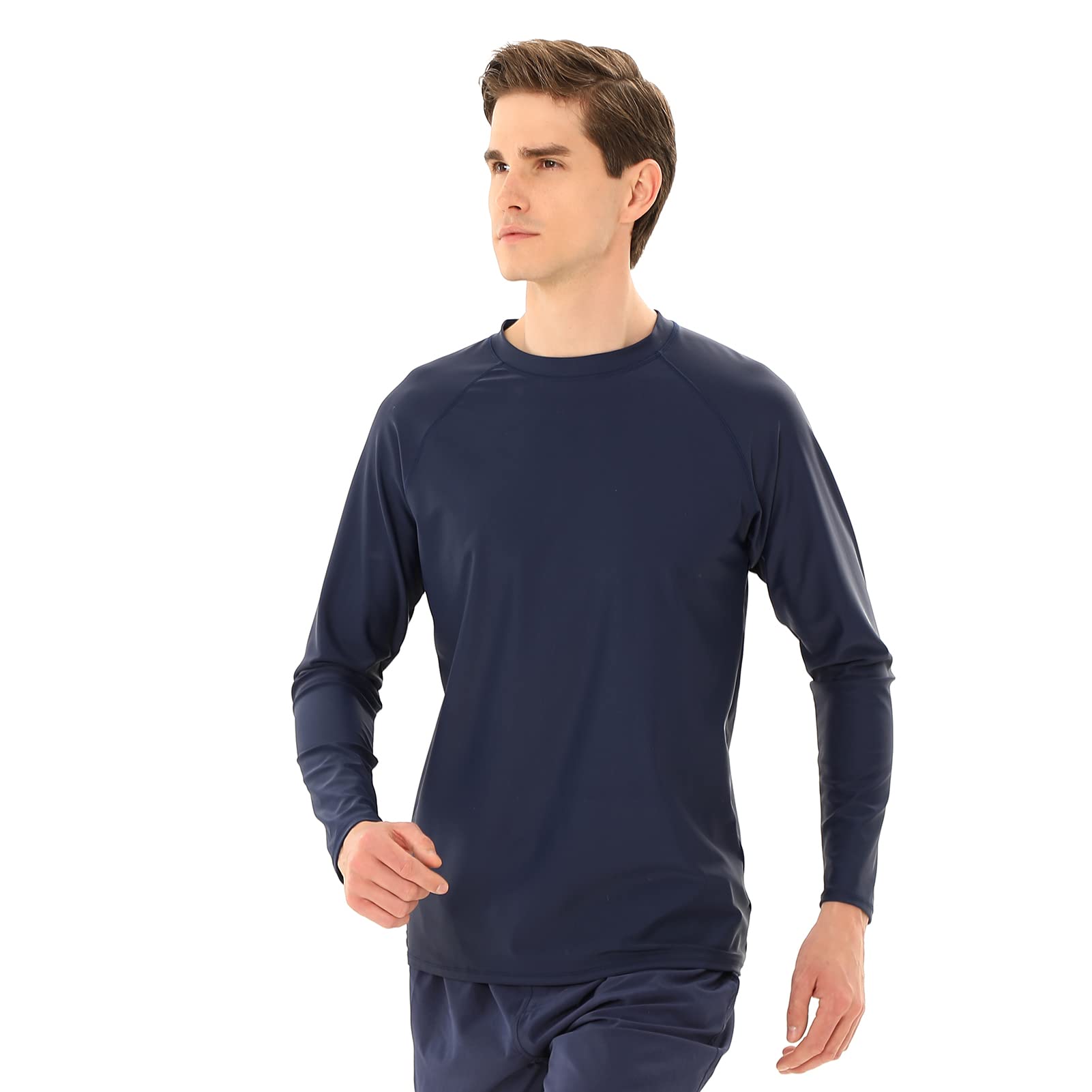 Tee Shirt Anti-UV Homme à Manche Longue Rashguard UPF 50+ Maillot de Bain Hauts T-Shirt de Sport Séchage Rapide