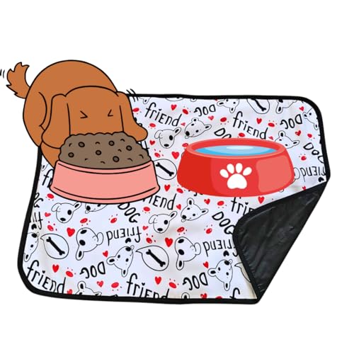 Base Para Comedouro E Bebedouro Tam 70x50 - Jogo Americano Para Cães e Gatos, Impermeável e Absorven