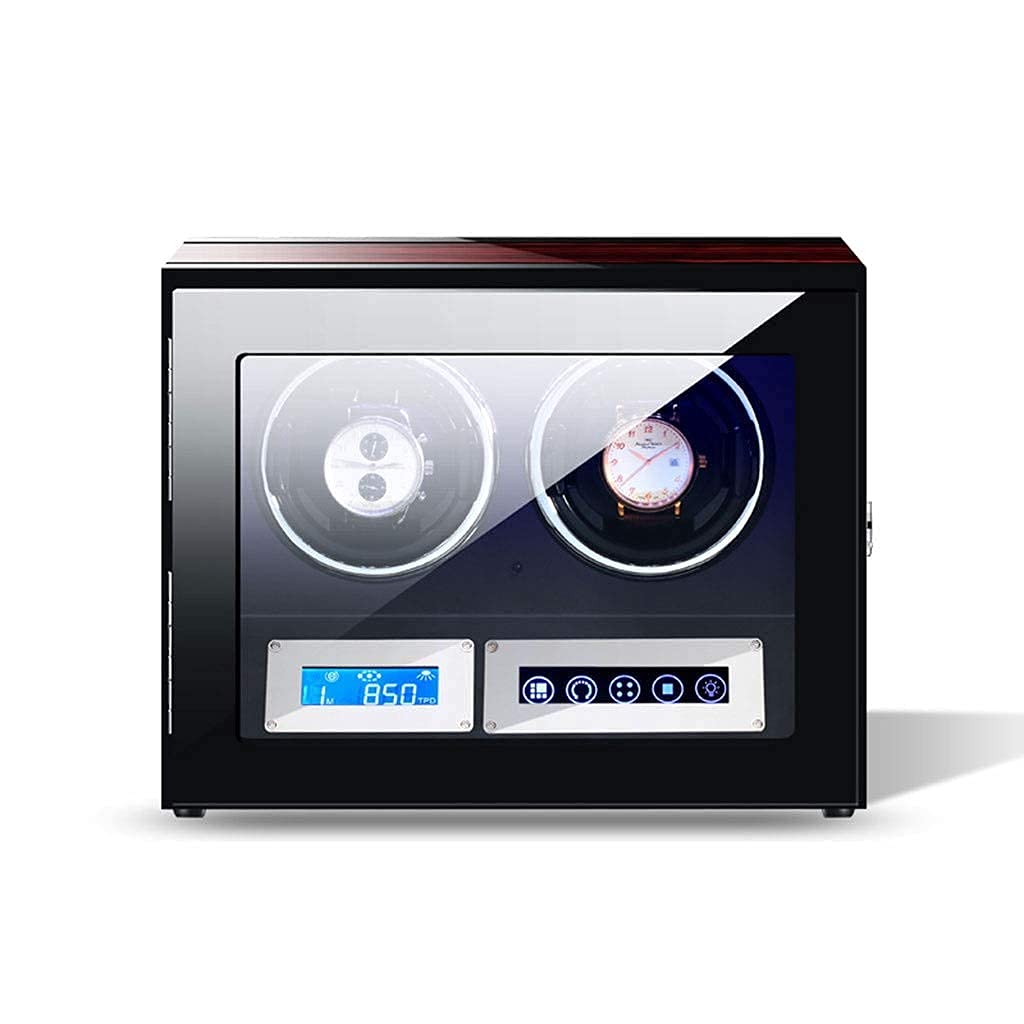 MYUYEE Smart Automatic Watch Winder, Soft Watch Pillow And Led Light, 5 Mode And Remote Control, Mute Motor, Watches Winding Box (2+0-A)