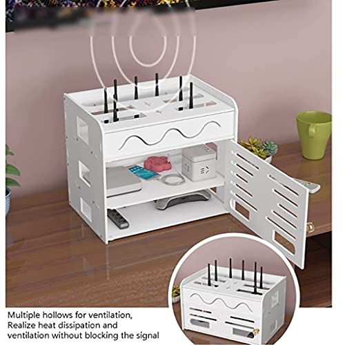 Boîte de gestion de câbles en PVC blanc cache-prise pour routeur et box internet - 7