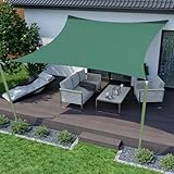 jarolift Basic Sonnensegel Quadratisch, Wasserabweisend, Sonnenschutz Sichtschutz für Terrasse Garten Balkon, Polyestergewebe 300 x 300 cm, Grün