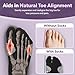 BraceAbility Bunion Relief Socks - Bunion Corrector for Women and Men - Split-Toe Separator Support Pad Socks, Big Toe Straightener Alignment, Hallux Valgus, Tailor's Foot Pain Relief (1 Pair - L)