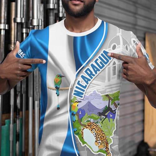 DFZ Nicaragua Flag Shirt Novelty Tee Short Sleeve Tops Graphic 3D Printed Nicaragua Men Shirt Jersey4