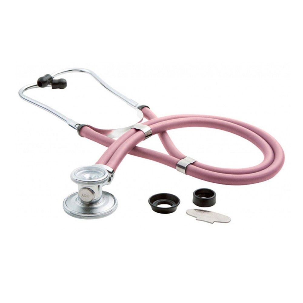 ADC 641P Ad scope 641 Sprague Stethoscope with 5 Interchangeable Chest piece Options, 30" Length, Pink