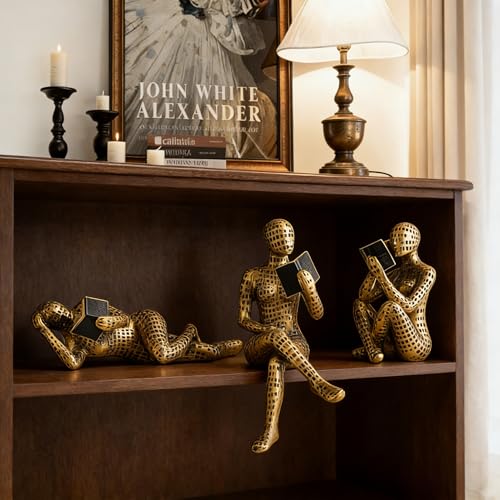 Escultura Abstracta Hombre Dorado XINXUAN 8" 3 Piezas miniatura 5