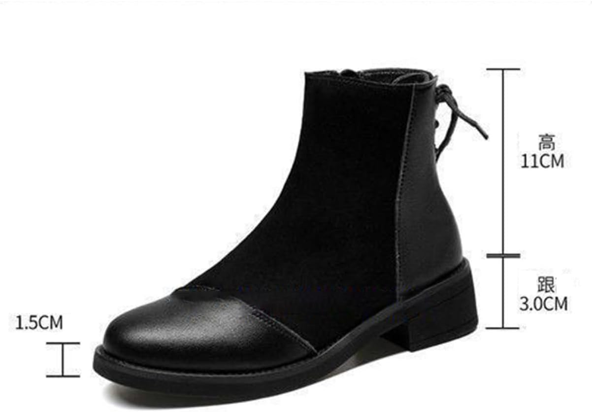 [VRGT] ショートブーツ レディース ブーツ 大きいサイズ サイドジップ ブーティ ローヒール 3cm 太ヒール 美脚 アンクル
