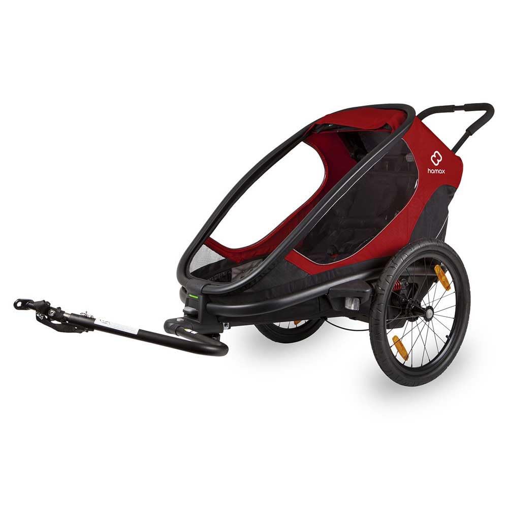 Hamax - Remorque Outback - 2 Places - Légère et Confortable - Sièges inclinables - Grandes fenêtres - Réflecteurs Avant/arrière - Pliable et transportable - Fixation vélo ou Poussette