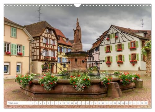 Calendrier mural 2026 Alsace magnifiques colombages format DIN A3 vertical