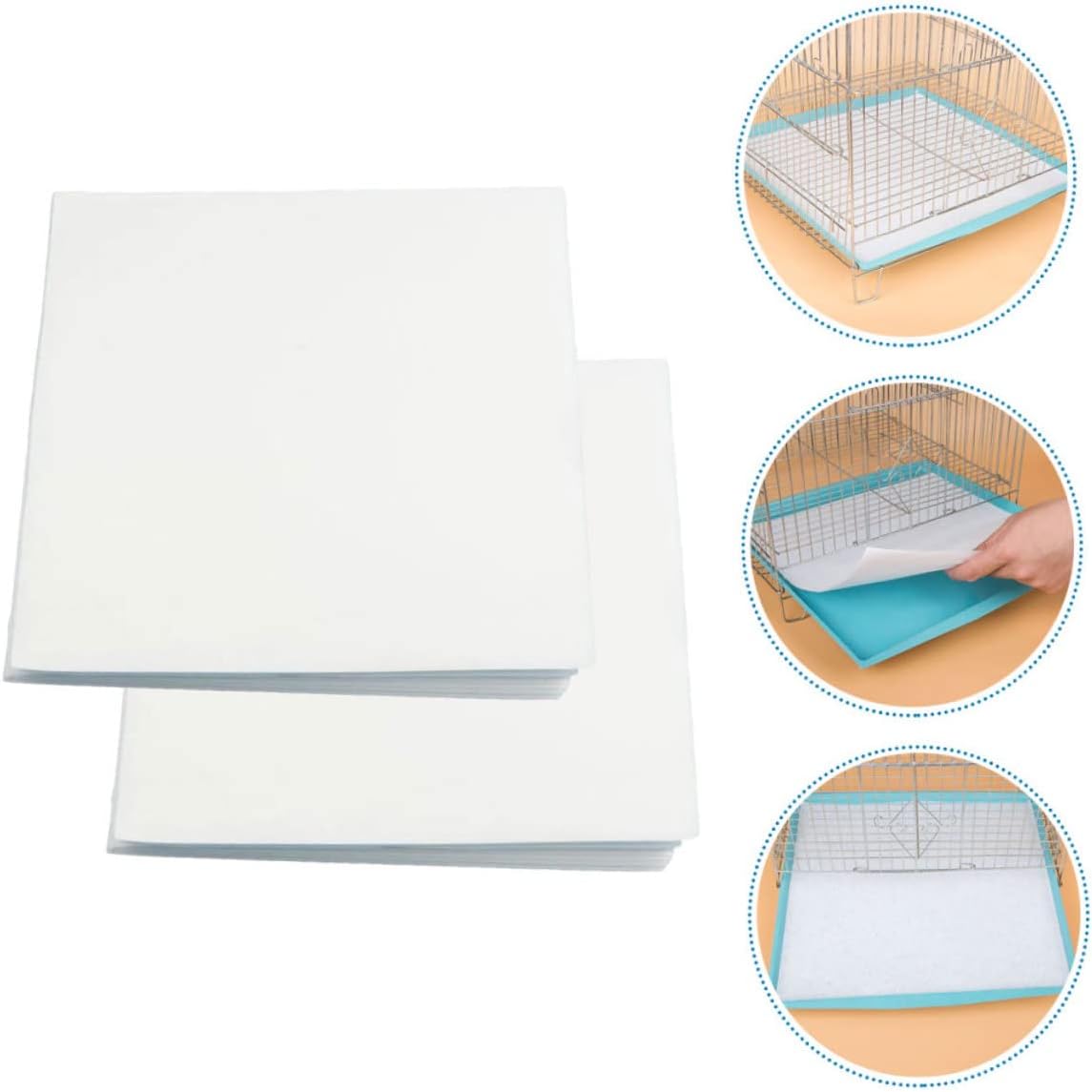 SUPVOX 300Pcs Bird Cage Pads Thick Paper Liners for Indoor Bird Cages Birdcage Paper Mats Efficient Water Absorption Clean Environment for Parrots