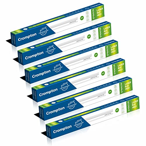 Crompton Laser Ray Neo 1 Feet 5W LED Batten| Energy Efficient Batten for Home | Warm White | Pack of 6